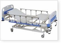MW - 08 (D): ADVANCED ICU BED HEIGHT ADJUSTABLE WITH NEW DESIGN COLLAPSIBLE RAILINGS
